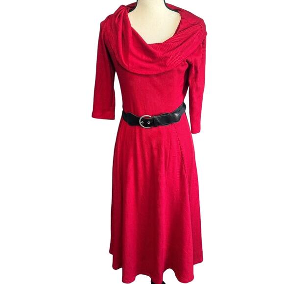 Signature by Robbie Bee Vintage Red Midi Dress Women's Medium - Picture 1 of 12
